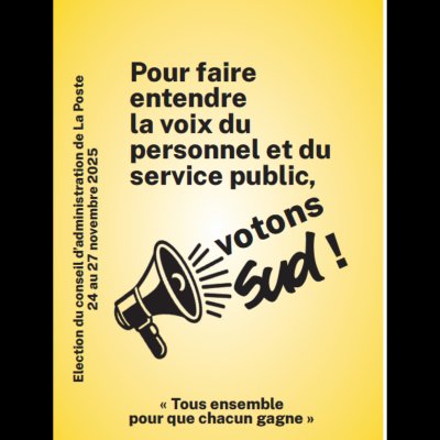 Pour faire entendre la voix du personnel et du service public, votons SUD !