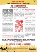 APRES LE 10 SEPTEMBRE, ON NE DEBLOQUE PAS JUSQU'A LA VICTOIRE !