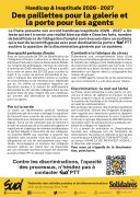 Des paillettes pour la galerie et la porte pour les agents