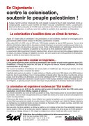 En Cisjordanie : contre la colonisation, soutenir le peuple palestinien !