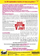 Le 29 septembre toutes et tous en grève !