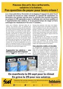 Hausse des prix des carburants, salaires à la baisse . Pas question de payer pour leurs crises !