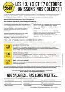 LES 13, 16 ET 17 OCTOBRE UNISSONS NOS COLÈRES !