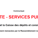 Communiqué : La Poste et la Caisse des dépôts et consignations directement menacées par le Rassemblement national !
