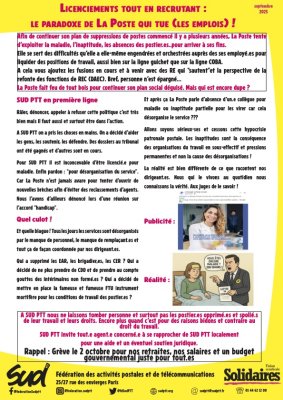 Licenciements tout en recrutant : le paradoxe de La Poste qui tue (les emplois) !