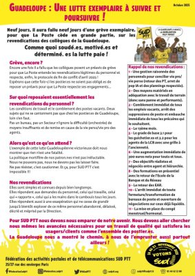 Guadeloupe : Une lutte exemplaire à suivre et poursuivre !