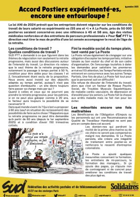 Accord Postiers expérimenté-es, encore une entourloupe !
