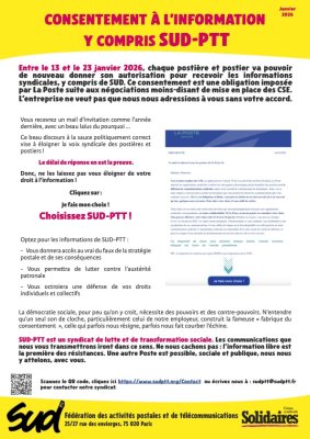 CONSENTEMENT À L'INFORMATION Y COMPRIS SUD-PTT