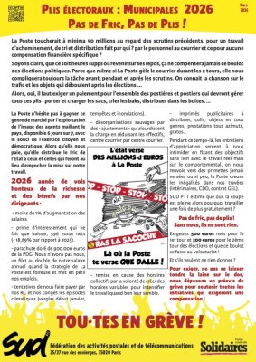 Plis électoraux : Municipales 2026 Pas de Fric, Pas de Plis !