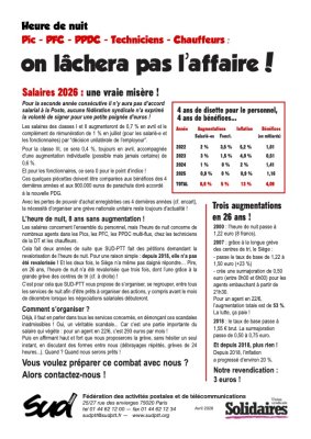 Heure de nuit Pic - PFC - PPDC - Techniciens - Chauffeurs : on lâchera pas l'affaire !