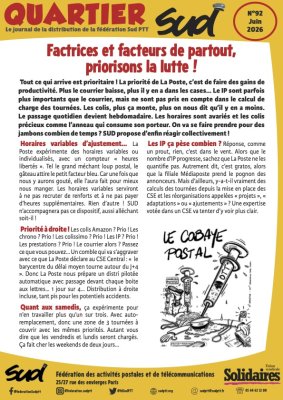 Quartier SUD juin 2026 - Factrices et facteurs, priorisons la lutte !