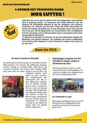 Info Luttes postales - mai/juin 2026