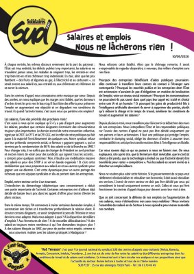 HOT TENSION septembre 2026 - Salaires et emplois Nous ne lâcherons rien !