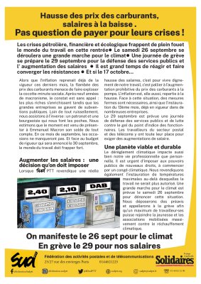 Hausse des prix des carburants, salaires à la baisse . Pas question de payer pour leurs crises !