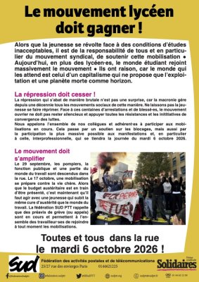Le mouvement lycéen doit gagner !