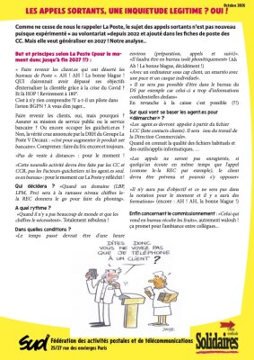 LES APPELS SORTANTS, UNE INQUIETUDE LEGITIME ? OUI !