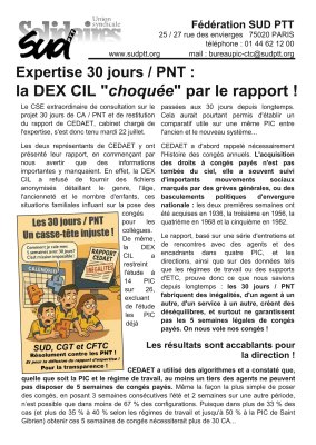PICs - Expertise 30 jours / PNT