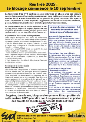 Rentrée 2025 : Le blocage commence le 10 septembre !