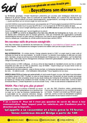 La directrice générale ne nous écoute pas : Boycottons son discours ! 