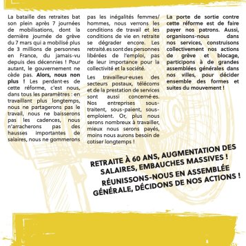 Mobilisation retraites - Tract 15 mars