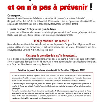 La Poste - La grève ? c'est quand on veut... et on n'a pas à prévenir !
