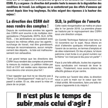 CSRH : Grève unitaire le 30 novembre 