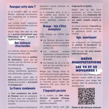25/11 ORANGE _ Pour les Femmes Victimes de Violences : ni oubli, ni silence !