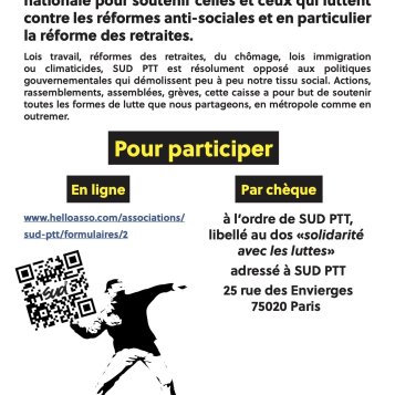 Caisse Sud PTT "Solidarité avec les luttes"