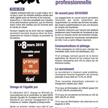 Pour des avancées sur l'égalité professionnelle 
