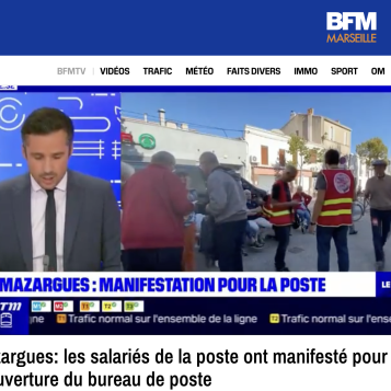 Mazargues : les salariés de la poste ont manifesté pour la réouverture du bureau de poste