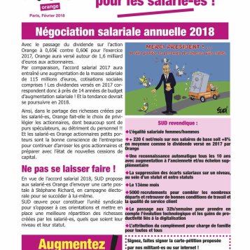 Négociation salariale annuelle 2018