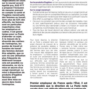 Santé et hygiène menstruelle à La Poste : À la poubelle !