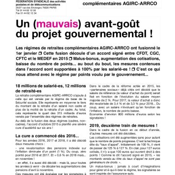 Réforme des régimes de retraites complémentaires AGIRC-ARRCO 