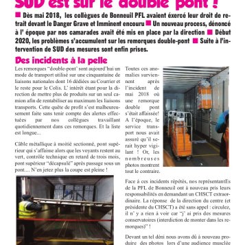 Pour la sécurité des agents SUD est sur le“double”pont !