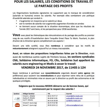 Arrêt de travail chez EURO-ENGINEERING et MODIS