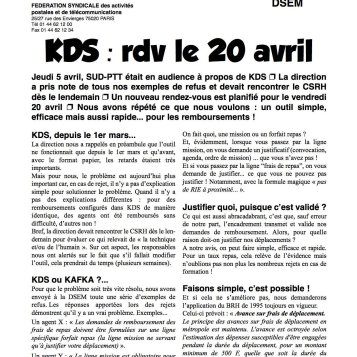 KDS suite le 20 avril 
