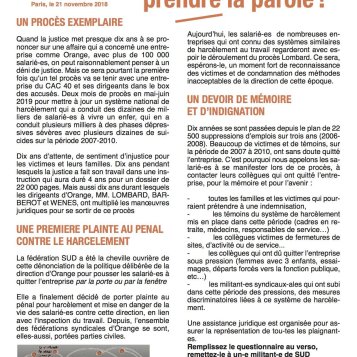 Les victimes doivent prendre la parole