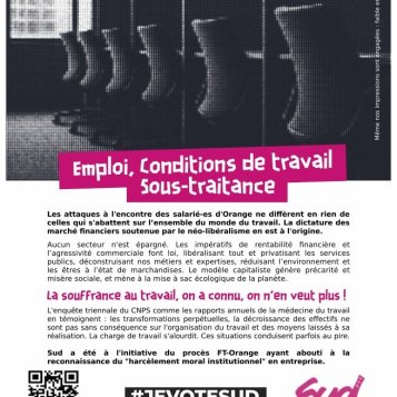 Élections CA Orange - La souffrance au travail, on a connu, on n'en veut plus !