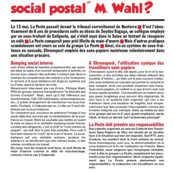 Chronopost : c'est ça votre "modèle social" M.WAHL ?