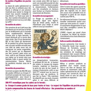 BGPN - Encadrants en Secteur : A SUD PTT on n'oublie pe rsonne, on ne néglige pe rsonne !