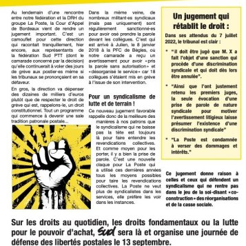 La justice fait taire La Poste - On continuera à prendre la parole !
