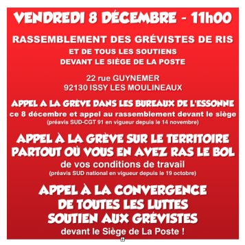Rassemblement des grévistes de Ris