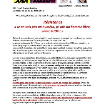 UES Iliad Entités Isolées : votez SUD