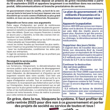 Rentrée 2025 : Le blocage commence le 10 septembre !
