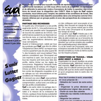 Profession de foi SUD chez Chronopost