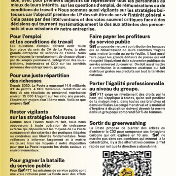 Election du Conseil d'Administration de La Poste - 24 au 27 novembre 2025 : nos propositions d'orientation
