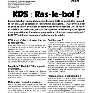KDS : Ras-le-bol