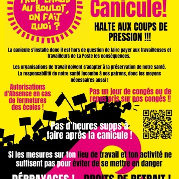 ALERTE CANICULE ! HALTE AUX COUPS DE PRESSION !!!