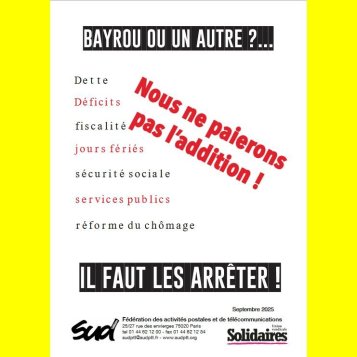 Bayrou ou un autre ?... Nous ne paierons pas l'addition !