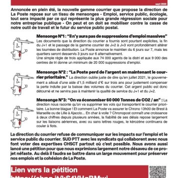 Fin du J+1 et nouvelle gamme courrier - Les bobards de La direction